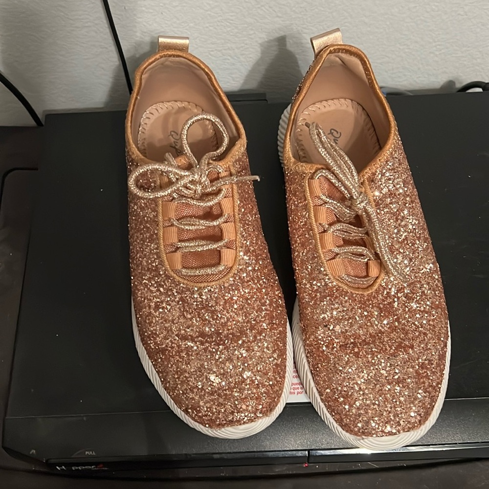 Rose Gold sparkly Sneakers